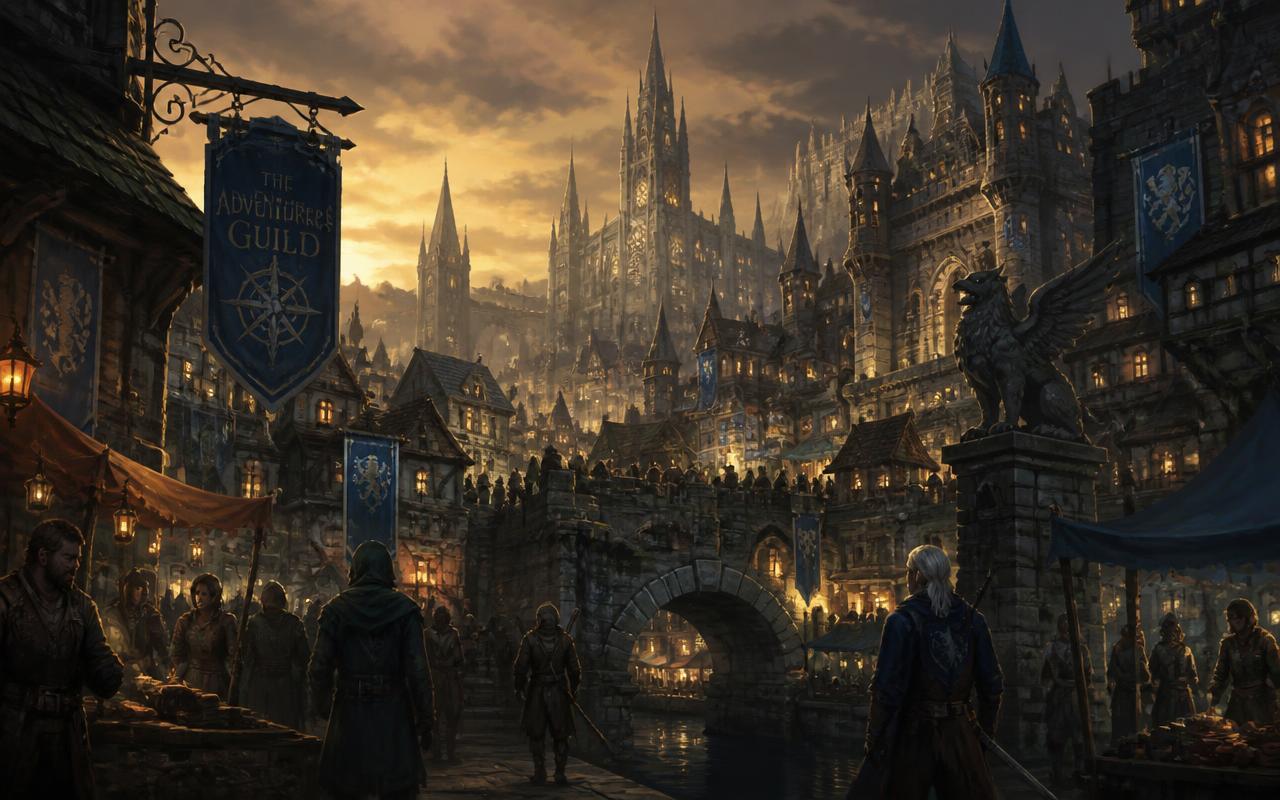 Medieval city concept art