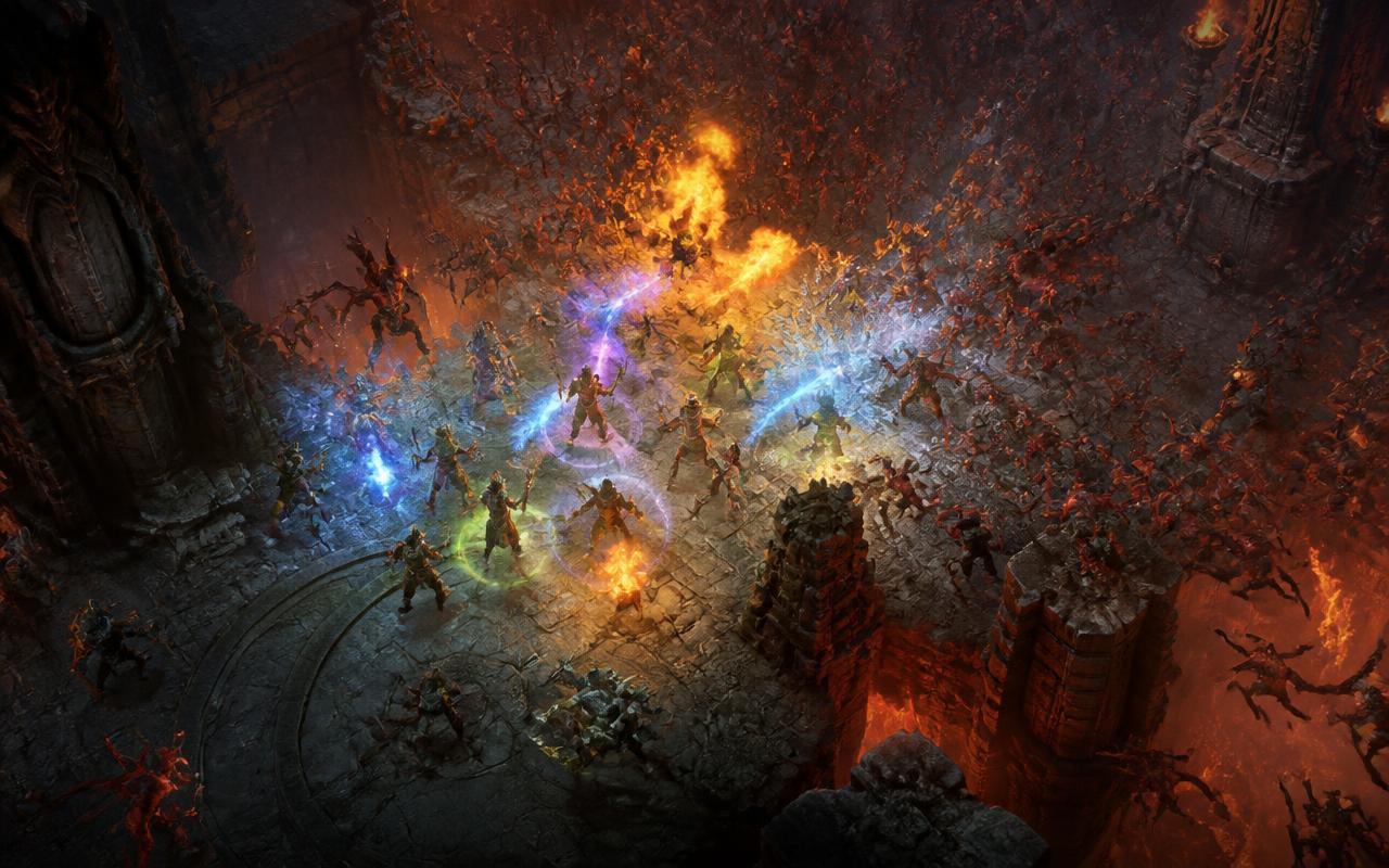 Co-op party fighting a horde